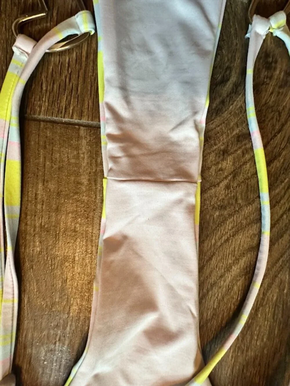 NWOT Frankie's Bikinis Heart Tatum Top/Kailyn Bottom Pastel Stripe Bikini Set-Sm